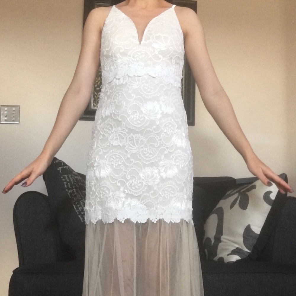 Forever 21 ivory dress, half sheer